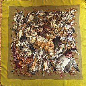 HERMES Scarf  with wild bird motif